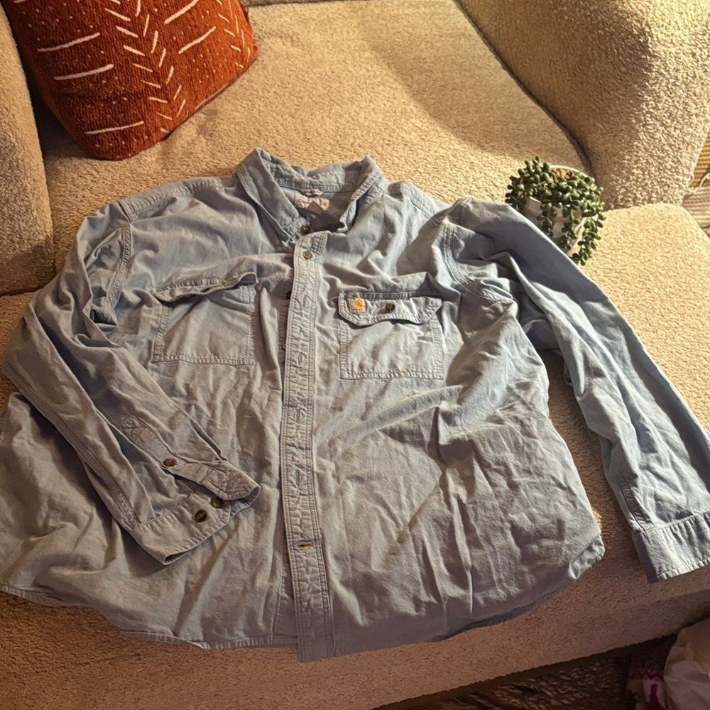 Carhartt Men's Light Blue Shirt Jacket relaxed fit